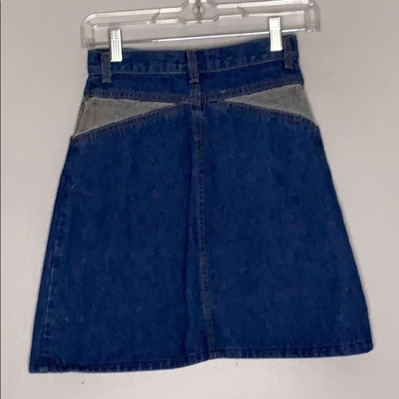 Vintage Denim A Line Jean Mini Skirt two tone size 2 women’s - Picture 3 of 7